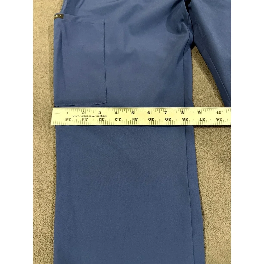 Jaanuu Cargo Scrub Pants Men XS Blue Stretch Drawstring Workwear Utility Pockets
